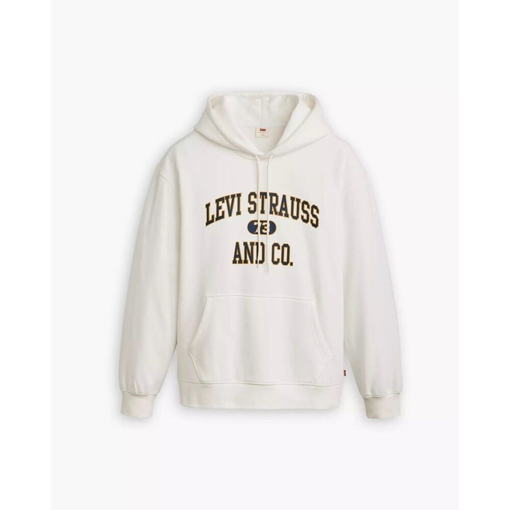 Levi's Men's‎ Relaxed Fit Pullover Sweatshirt Ivory 2XL NWT Hoodie Collegiate